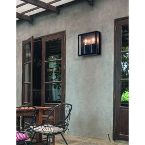 Nova Luce Sorren - buiten wandverlichting - 22 x 8,7 x 22 cm - IP65 - antraciet