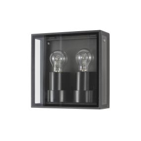 Nova Luce Sorren - buiten wandverlichting - 22 x 8,7 x 22 cm - IP65 - antraciet