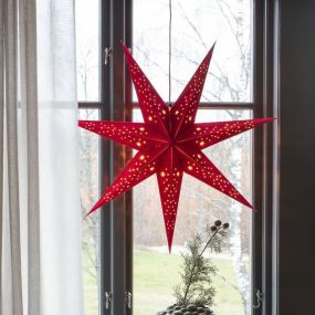 Konstsmide kerstverlichting - papieren 7-ster - 78 x 19 x 78 cm - rood