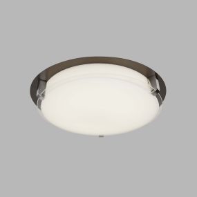 Searchlight Edinburgh - plafondverlichting - Ø 36 x 8 cm - 18W LED incl. - bruin