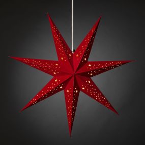 Konstsmide kerstverlichting - papieren 7-ster - 78 x 19 x 78 cm - rood