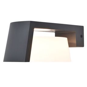 Lutec Moon - buiten wandlamp - 21,7 x 16 x 9,6 cm - 11,1W - IP44 - donker grijs