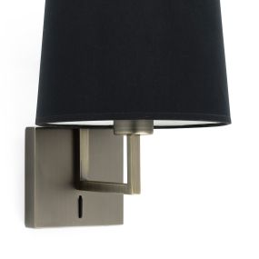 Faro Frame - wandverlichting met schakelaar - 21,5 x 28 x 17,6 cm - zwart en oud goud