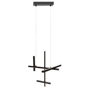 Maxlight Soho - hanglamp - 45,5 x 30 x 230 cm - 25W LED incl. - zwart