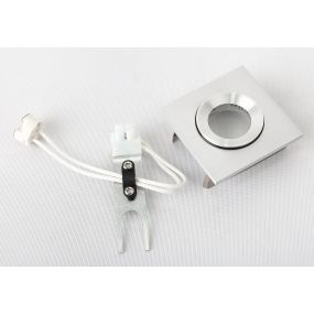Maxlight Shower - inbouwspot 1L - 60 x 60 mm, Ø 46 mm inbouwmaat - IP44 - geborsteld aluminium