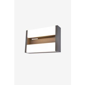 Lutec Conroy - buiten wandverlichting - 22,5 x 15,5 x 9,7 cm - 17,8W LED incl. - IP44 - antraciet