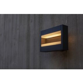 Lutec Conroy - buiten wandverlichting - 22,5 x 15,5 x 9,7 cm - 17,8W LED incl. - IP44 - antraciet
