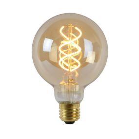 Lucide LED filament lamp - Ø 9,5 x 13,8 cm - E27 - 4,9W dimbaar - 2200K - amber