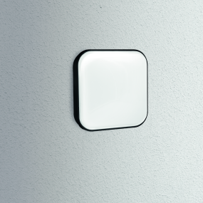 Century Italia Simply - wand/plafondlamp - 15 x 6,2 x 15 cm - 16W LED incl. - IP65 - zwart - wit (4000K)