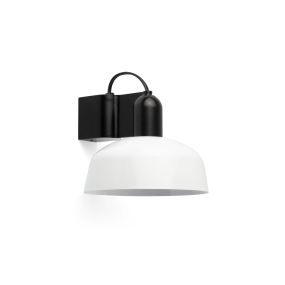 Faro Tatawin - wandlamp - Ø 18,4 x 15,5 cm - satijnzwart en glanswit