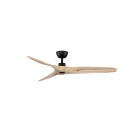 Nova Luce Arcadia - plafondventilator met afstandsbediening - Ø 132 cm - zwart en natuurlijk hout