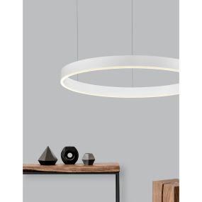 Nova Luce Motif - hanglamp - Ø 80 x 120 cm - 48W dimbare LED incl. - zandwit
