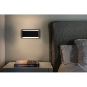Faro Mood - wandverlichting - 27 x 5 x 13 cm - 2 x 3W LED incl. - zwart en bruin