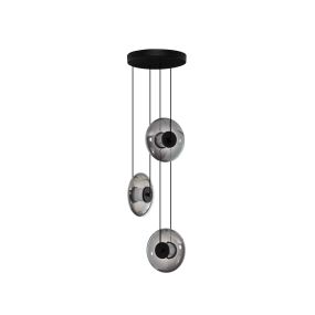 Nova Luce Ballet - hanglamp - Ø 35 x 169 cm - 24W dimbare LED incl. - zandzwart en rokerig grijs