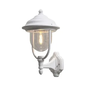 Konstsmide Parma Up - buiten wandlamp -  24 x 26 x 43 cm - IP43 - mat wit en transparant