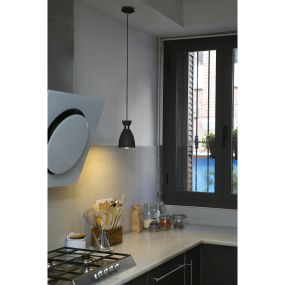 Faro Retro - hanglamp - Ø 11,5 x 18,5 cm - zwart en koper