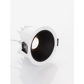 Nova Luce Brady - inbouwspot - Ø 10 x 7,5 cm - Ø 90 mm inbouwmaat - 10W LED incl. - IP67- wit met zwart