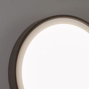 Projectlight Henry - plafondlamp - Ø 26 x 4,4 cm - 15W LED incl. - IP54 - donkergrijs