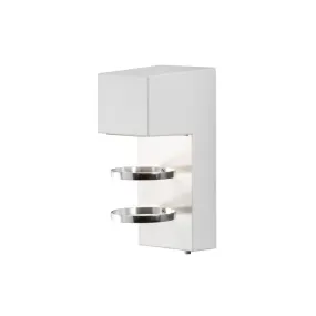 Konstsmide Acerra - buiten wandlamp - 9 x 13 x 23 cm - 5W LED incl. - IP54 - wit