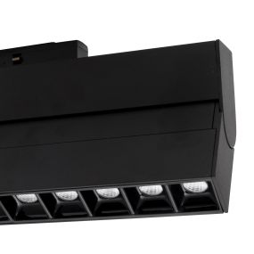 Nova Luce Este - armatuur voor magnetisch profielsysteem - 27,4 x 3,4 x 11,6 cm - 15W LED incl. - zwart - warm witte lichtkleur