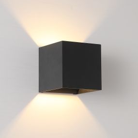 Searchlight Cube - wandlamp - 9,7 x 9,7 x 9,7 cm - zwart