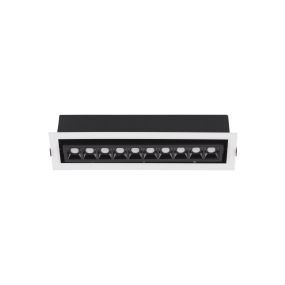 Nova Luce Cantia - inbouwspot - 32,5 x 8,2 cm - 306 x 72 mm inbouwmaat - 22,5W LED incl. - zwart - warm wit