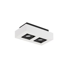 Nova Luce Robin - opbouwspot - 25 x 14,5 x 8,6 cm - wit en zwart