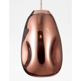 Nova Luce Lava - hanglamp - Ø 22 x 120 cm - koper