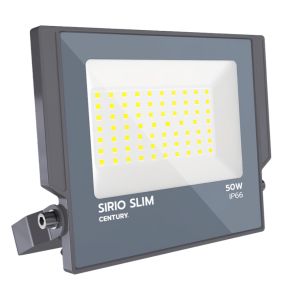Century Italia Sirio Slim - verstraler - 20 x 17,8 x 2,9 cm - 50W LED incl. - IP66 - grijs
