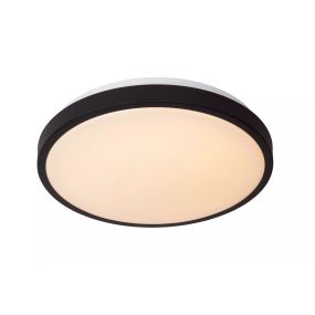 Lucide Dasher - plafondlamp - Ø 34,8 x 9,8 cm - 18W LED incl. - IP44 - zwart