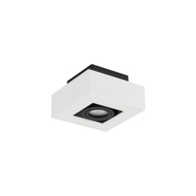 Nova Luce Robin - opbouwspot - 14,5 x 14,5 x 8,6 cm - wit en zwart