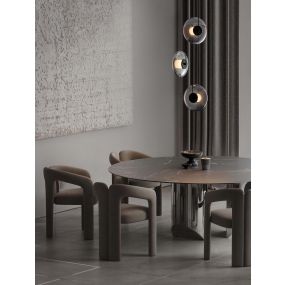 Nova Luce Ballet - hanglamp - Ø 35 x 169 cm - 24W dimbare LED incl. - zandzwart en rokerig grijs
