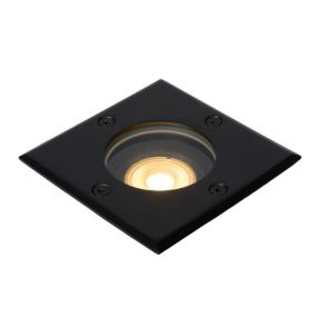 Lucide Biltin vierkant - grondspot voor buiten - 108 mm x 108 mm - 104 mm inbouwmaat - IP67 - zwart