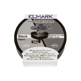 Elmark isolerende PVC tape 19mm - 10 meter lengte - zwart