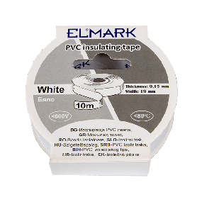 Elmark isolerende PVC tape 19mm - 10 meter lengte - wit
