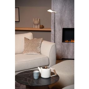 Lucide Aaron - vloerlamp - 20 x 20 x 134 cm - 10W dim to warm LED incl. - zwart