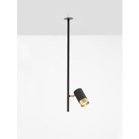 Nova Luce Pongo - inbouwspot - Ø 5,9 x 64,3 cm - Ø 39 mm inbouwmaat - zwart en goud