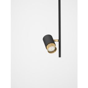 Nova Luce Pongo - opbouwspot - Ø 5,9 x 62,2 cm - zwart en goud