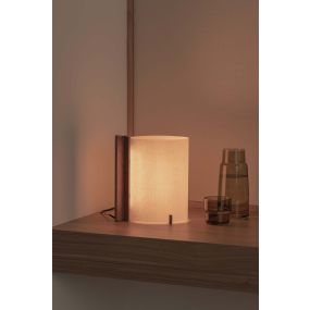 Faro Cata - tafellamp - 22,2 x 25 x 13,5 cm - 2W LED incl. - walnoot