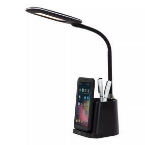Lucide Penny - tafellamp met draadloze oplader - 12,8 x 9,5 x 34 cm - 4,7W LED met dimfunctie incl. - zwart