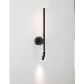 Nova Luce Handy - wandverlichting met schakelaar - 13,6 x 2 x 55 cm - 6W + 3W LED incl. - zand zwart