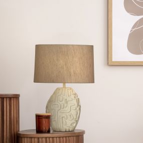 Searchlight Adelaide - tafellamp - Ø 42 x 60 cm - crème