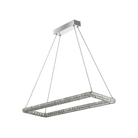 Searchlight Clover - hanglamp - 80 x 26 x 120 cm - 30W LED incl. - chroom
