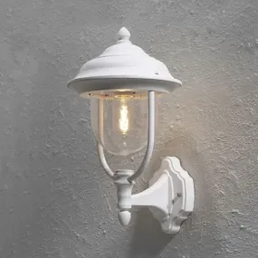 Konstsmide Parma Up - buiten wandlamp -  24 x 26 x 43 cm - IP43 - mat wit en transparant
