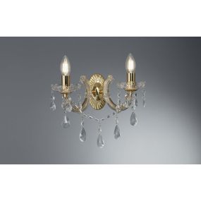Searchlight Marie Therese - wandverlichting - 32 x 20 cm - goud