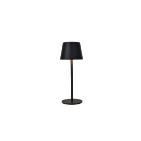 Lutec Roble - oplaadbare buiten tafellamp - Ø 11 x 28 cm - 1,1W LED incl. - IP54 - zwart