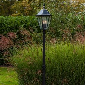 Lutec London - tuinpaal op zonne-energie - 31 x 31 x 227 cm - 3 x 2W LED incl. - IP44 - zwart