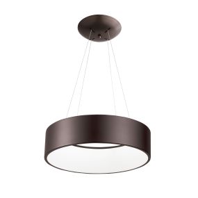 Nova Luce Rando - hanglamp - Ø 45 x 120 cm - 32W dimbare LED incl. - koffie bruin