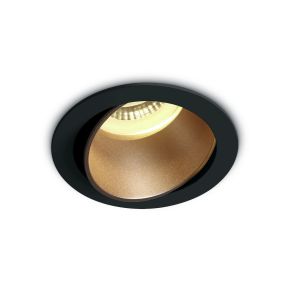ONE Light Chill Out - inbouwspot - Ø 79 mm, Ø 72 mm inbouwmaat - zwart en messing