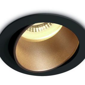 ONE Light Chill Out - inbouwspot - Ø 79 mm, Ø 72 mm inbouwmaat - zwart en messing